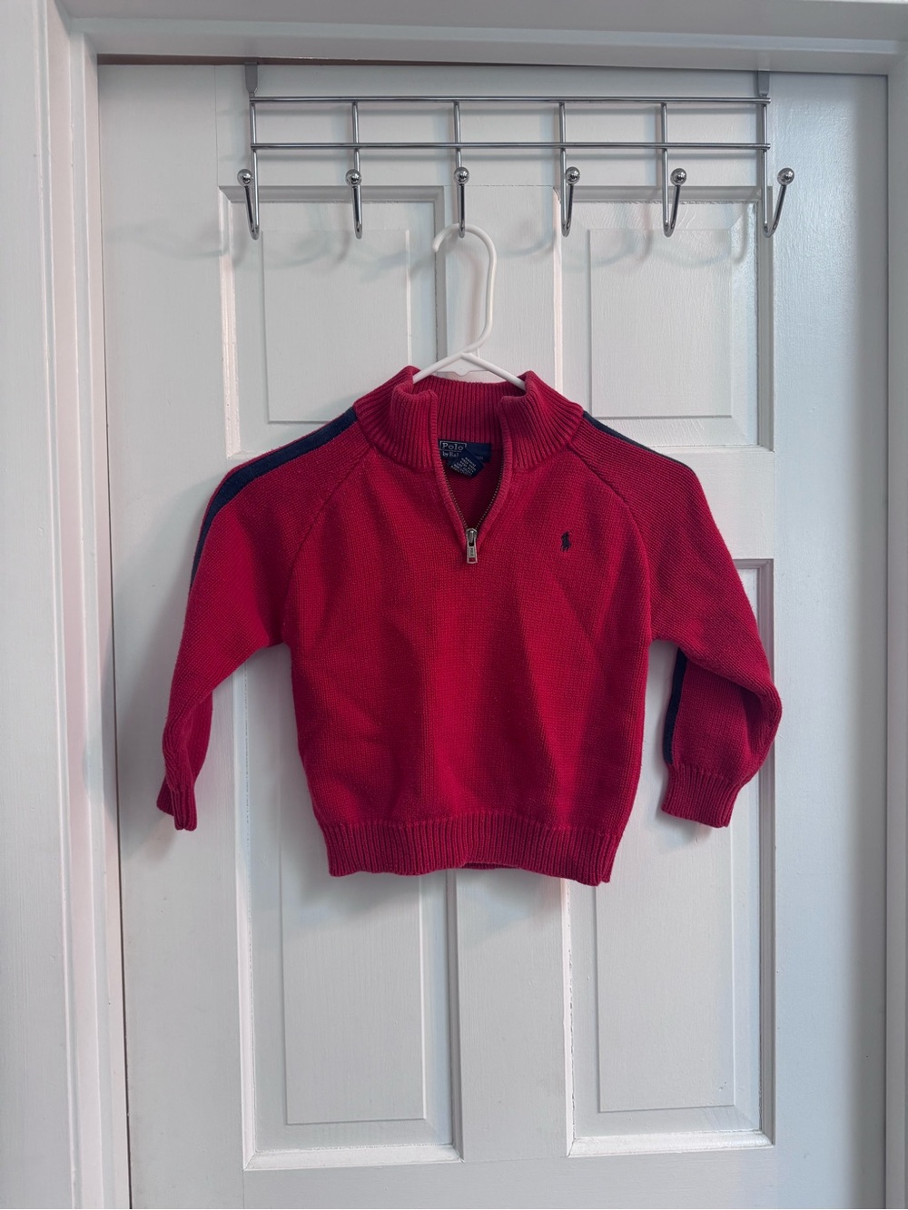 Ralph Lauren Pink-Red Half-Zip Knit Pullover